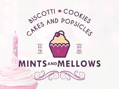 MINTS AND MELLOWS. brand designer branding cake cake logo cake shop graphic design graphic designer logo logo designer logo ideas logo maker logos pastry pastry logo