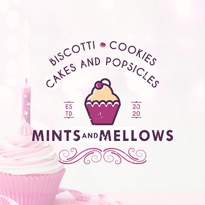 MINTS AND MELLOWS. brand designer branding cake cake logo cake shop graphic design graphic designer logo logo designer logo ideas logo maker logos pastry pastry logo