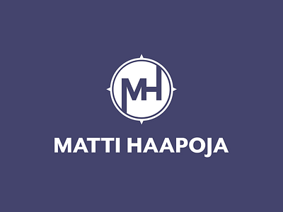 Matti Haapoja Logo blue background brand brand design brand identity branding circle dark blue design graphic design letters logo logo design logo designer logo mark logotype mark monogram text visual identity white text