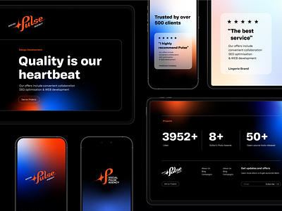 UI Design - Social Pulse Agency brand design brand identity design branding graphic design logo logotype marketing agency pulsation red social pulse ui uiux user interface web design