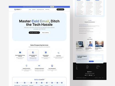 ColdICP - Cold Email Service Website 2025 design automation b2b campaign clean crm email marketing landingpage email marketing website email service provider landing page mail automation mailchimp offer saas web send mails ui ui design web web design web3