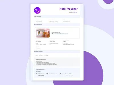 Light Theme Hotel Booking Confirmation – Clean & Minimal app branding clean design design figma graphic design hotel illustration invoice light theme logo typography ui ux voucher web web ui