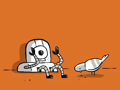 pidgy comics heaven all day pigeon robot