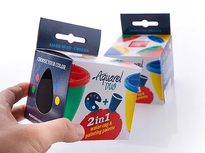 Packaging design for Aquarel duo brand design graphic design packaging design