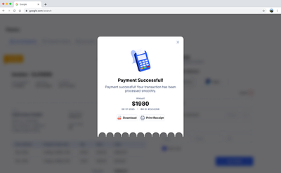 Sleek & Modern Payment Success Popup application cash checkout clean creative design designer minimal payment paymentsuccess popup receipt simple ui ui design