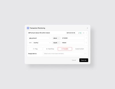 Builder rules conditional modal conditional conditions if statement modal popup rules saas