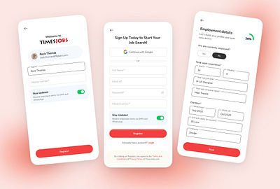 Signup Flow mobile design onboarding signup ui user interface visual design