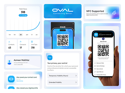 OVAL Digital Identity Business Card - Mobile Application Design 3d animation branding business card app business profile app design digital identity digital profile graphic design id card app id management illustration logo minimal motion graphics oval malaysia typography ui ui design vector