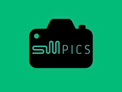 SMPics Logo Design black brand design brand identity brand identity design branding design green logo logo design logo mark medium photography picture solid stylized teal text type typography visual identity