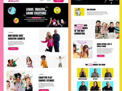 Vibrant website design for a children's brand children website creative ui web design website design
