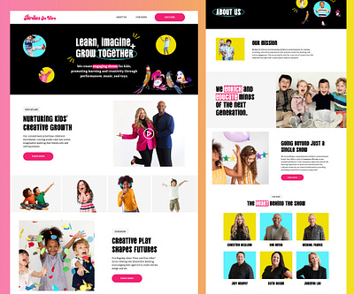 Vibrant website design for a children's brand children website creative ui web design website design