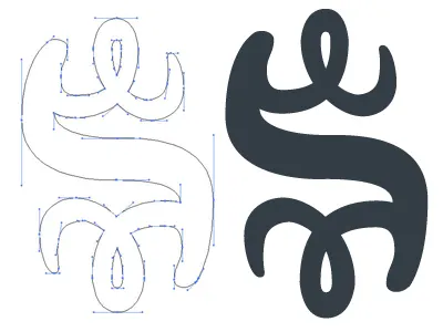 More progress on the S illustrator logo type