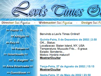 Levi's Times Online - circa 2001 backintime blogbeforeblogs blue photoshop slicesandtables