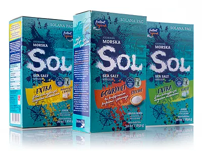 Branding and packaging design for Pag salt product lines branding graphic design packaging design product photography