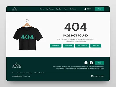 Custom 404 Page Design for a Fashion E-Commerce Website 404 404 page design fashion stylists stylists website ui ux web design website
