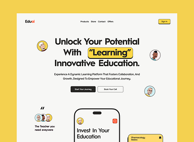 Eduai - Education Platform Website application design branding design illustration mobile app design product design ui uiux ux visual design