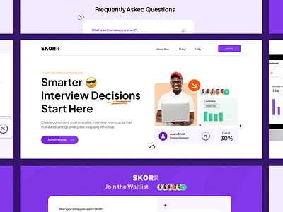 Skorr - Interview ScoreCard App Landing Page branding dashboard design graphic design illustration interview interview scorecard landing page produc product design scorecard ui ui design ux design