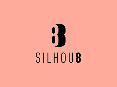 Silhou8 Logo black bold brand identity branding branding mark design digital geometric graphic graphic design lettering logo logo design logo mark logotype modern pink text typography visual identity