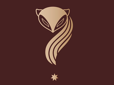 Golden Fox animal art brand identity branding brown centred creature design emblem fox gold golden lines logo logo design mark maroon star symbol visual identity