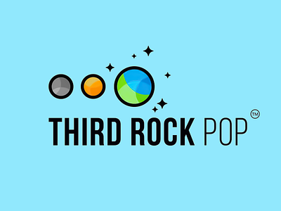 Third Rock Pop Logo bold text brand brand design brand identity branding circle colorful cosmic design geometric graphic design logo logo design modern planet planetary playful space typeface visual identity