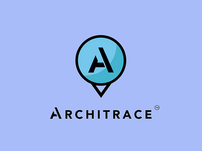 Architrace: Location Pin Logo bold text brand identity brand identity design branding circular design geometric graphic design icon lettering lettermark location logo logo design logo mark logotype map modern pin typography