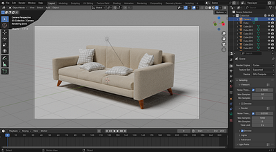 Sofa 3D Model Showcase 3d blender furniture interior sofa