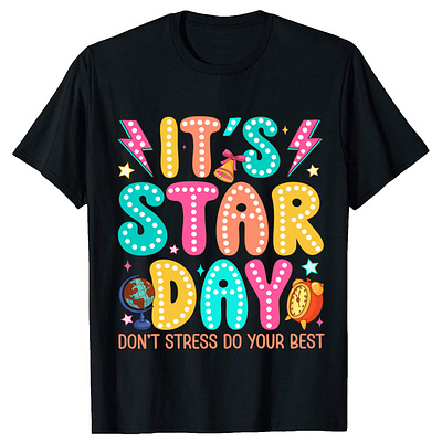 IT's Star Day School groovy Dot t-shirt Design.