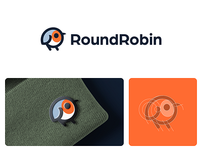 RoundRobin 2.0 animal logo bird bird logo circle creative cute daniel bodea data fun golden ratio kreatank logo mascot playful privacy robin bird round tech