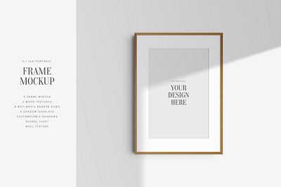 Frame Mockup 57 (A4) Portrait 5x7 a4 portrait frame mockup frame mockup kit frame mockup psd frame mockup set wall art display wall art mockup wood frame mockup