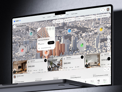 RealE 360 CRM - Real Estate Dashboard app b2b crm dashboard design estate interface map product property proptech real estate saas search service ui ux uxdesign web web app