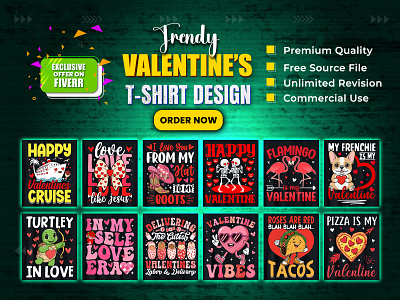 Trendy Valentine's T-Shirt Design