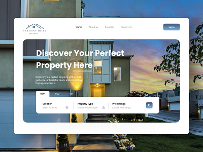 Harmony Hills | Real Estate Landing Page design graphic design high fidelity design landing page ui uiux user experience design user interface design ux design