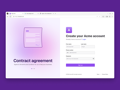 Sign up form b2b erp figma fintech form freelance prototype redesign saas sign up ui ux design