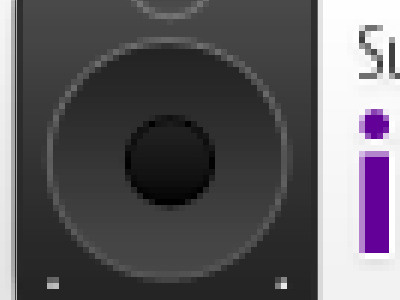 Woofin black gradient gray icon purple speaker white