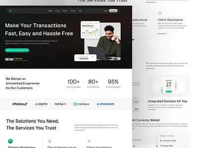 Fulusy - Fintech Landing Page bento dashboard design finance fintech ui ux web design