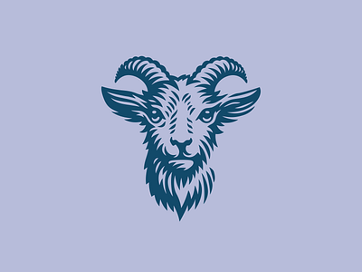 Cute Goat Logo animal beauty brand branding cute face for sale goat head logo mark nagual design