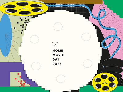 Illustration for Home Movie Day 2024 amateur cinema analog archive branding colorfull design film flat footage homemovieday identity illustration movie screening nostalgia playful poster restoration spooler vector vernacular