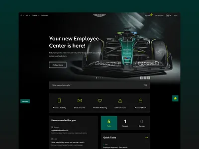 Aston Martin Employee Center [CONCEPT] concept dark employee center graphic design servicenow ui