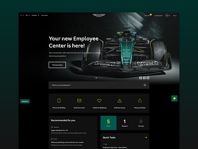 Aston Martin Employee Center [CONCEPT] concept dark employee center graphic design servicenow ui