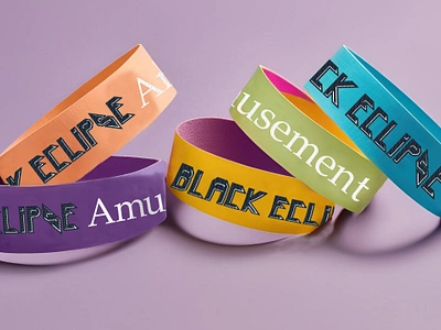 Black Eclipse Amusement Park Admission Wristbands branding graphic design