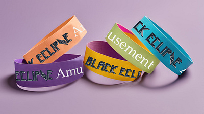 Black Eclipse Amusement Park Admission Wristbands branding graphic design