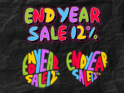 Handlettering end year sale 12 % brandidentity branding colorfull costum text design graffiti graphic design handlettering illustration lettering logo popart ppn12 typography ui viral indonesia