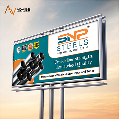 Hoarding Design For Stainless Steel Pipe Manufacturer - AdVibe advertising graphic design hoarding design outdoor advertising snp steels hoarding