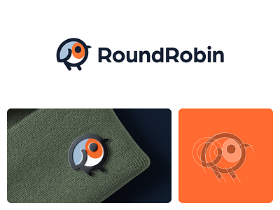 RoundRobin 2.0 bird bird logo character creative cute fun kreatank logo logo design mascot playful robin bird simple