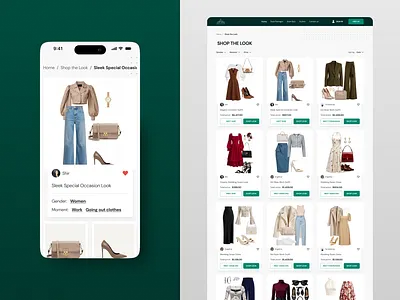 Curated Outfit Page Design for an Online Clothing Store clean clothes clothes look design fashion minimal stylists stylists website ui ux web design website
