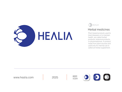 Logo design/Healia blue logo branding design graphic design herbal logo design logo minimal logo design typography ui vector