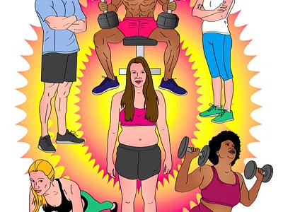 First GYM Day design gym illustration peter stemmer quickhoney sports vector