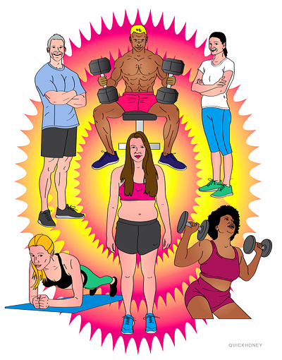 First GYM Day design gym illustration peter stemmer quickhoney sports vector