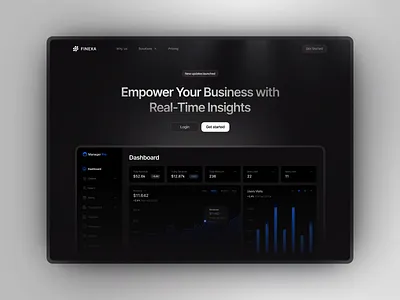 Dark mode SaaS hero section clean dark design graphic design illustration minimalist ui webdesign