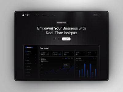 Dark mode SaaS hero section clean dark design graphic design illustration minimalist ui webdesign